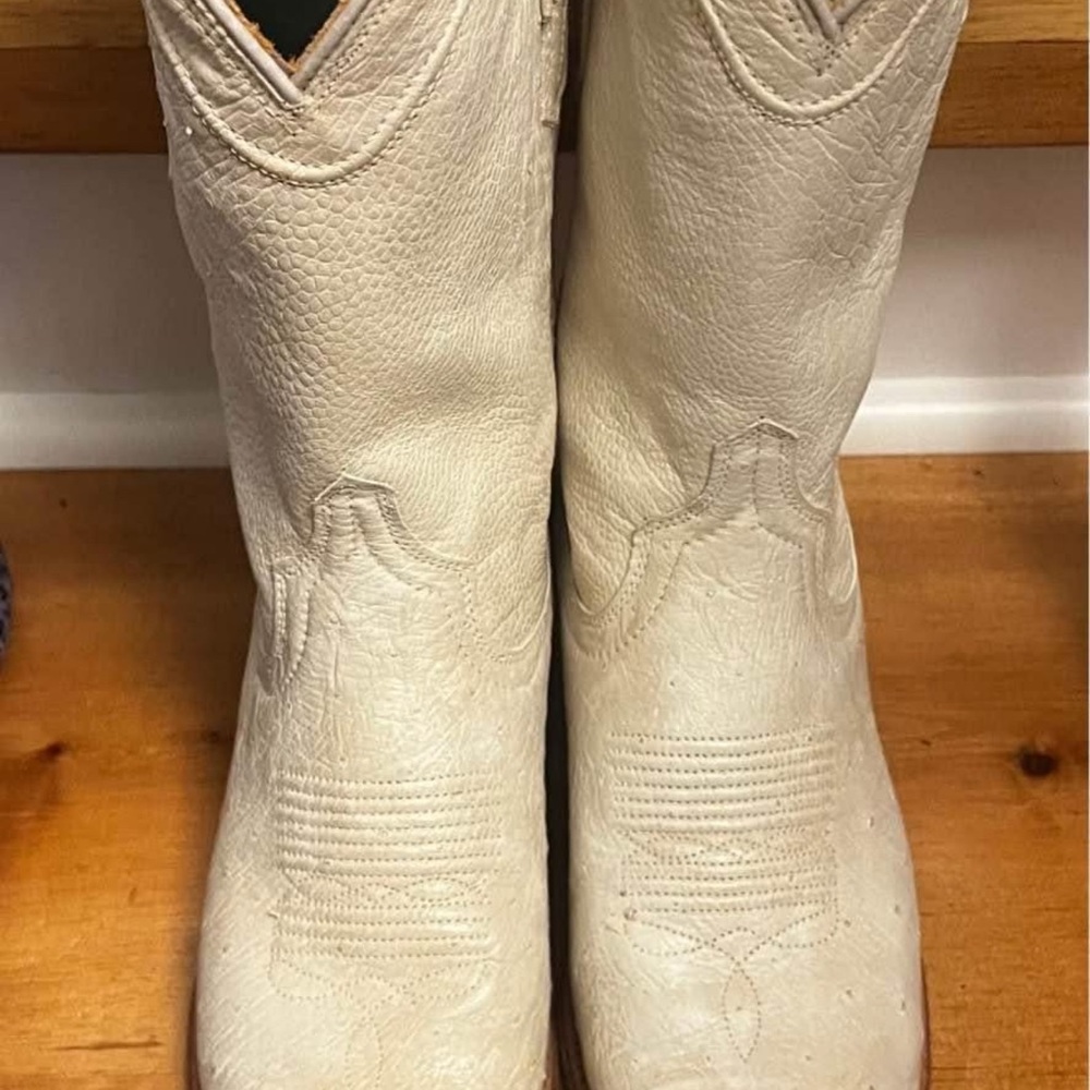 Tecovas Cream Heeled Western Boots